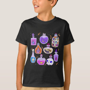 Magical Potions Bottles Witchy Halloween Print  T-Shirt
