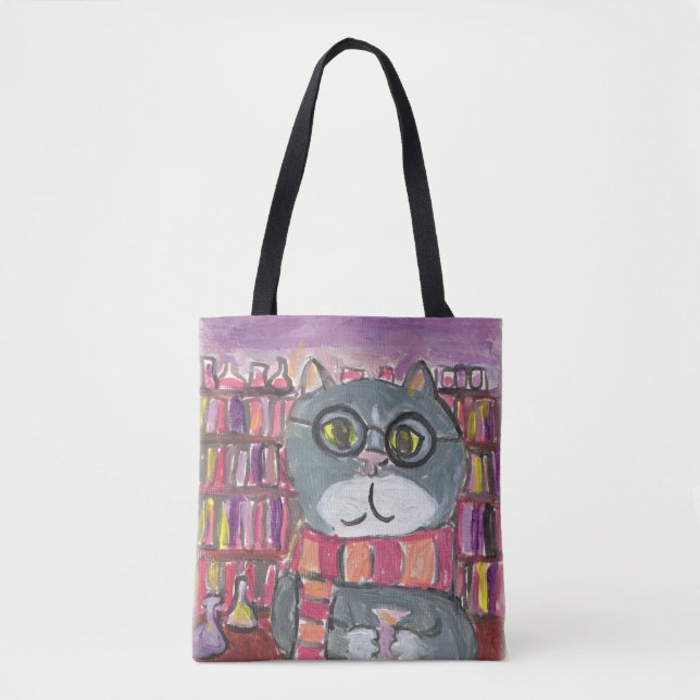 Magical Potions Cat Tote Bag (Front)