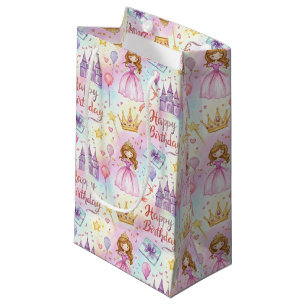 Magical Princess Birthday Watercolor Design Small Gift Bag