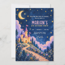 Magical Princess Castle Birthday Invitation