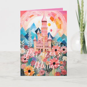 Magical Princess Castle Folded Greeting Card