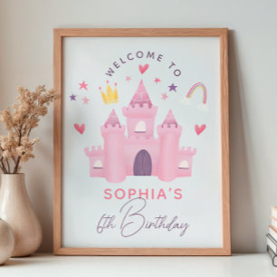 Magical Princess Girls Birthday Welcome Sign
