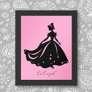 Magical Princess Sillouette Personalised Print