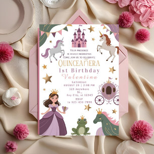 Magical Princess Unicorn Castle Birthday Invitation