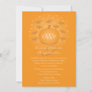 Magical Pumpkin Monogram Wedding Invitation