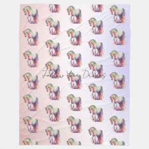 Magical Purple Blush Ombre Unicorn Fleece Blanket