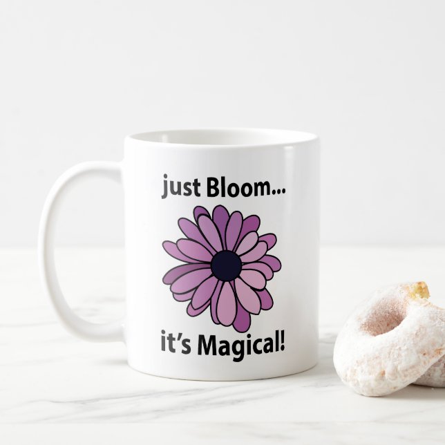 Magical Purple Flower Just Bloom Its Magical  Coffee Mug (With Donut)