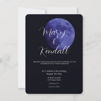 Magical purple moon photograph invitation