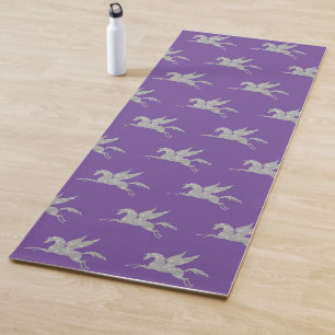 Magical Purple Silver Unicorn Pattern Yoga Mat