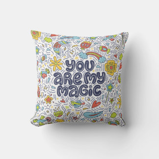 Magical Quote, Decorative Light Lettering. Cushion