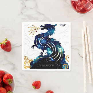 Magical Radiant Dragon Birthday Napkin