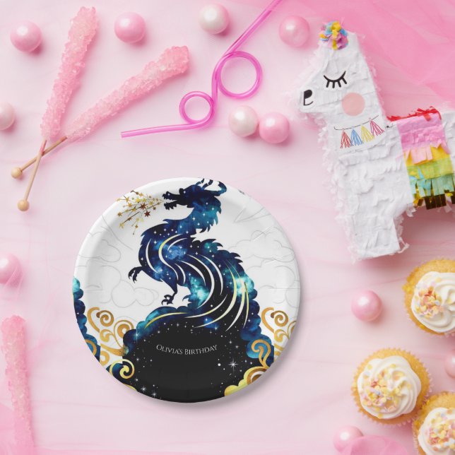 Magical Radiant Dragon Birthday Paper Plate (Party)
