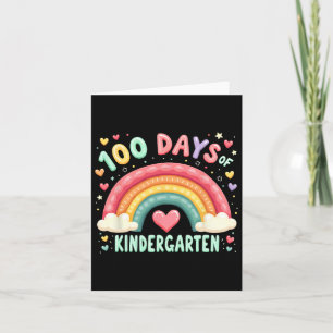 Magical Rainbow 100 Days Of Kindergarten Teacher Card