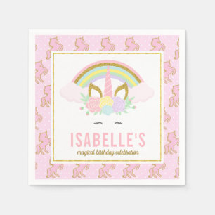 Magical Rainbow and Unicorn Napkins