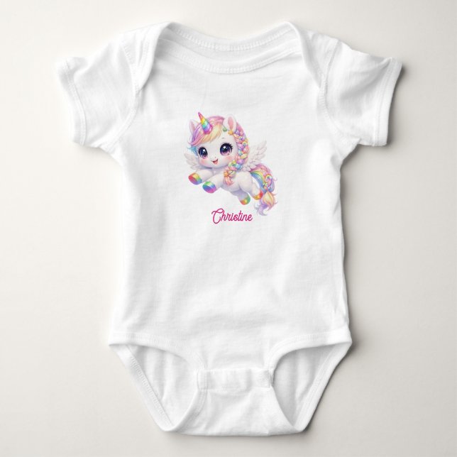 Magical Rainbow Baby Unicorn Bodysuit (Front)