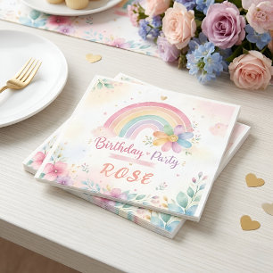 Magical Rainbow Birthday Napkin