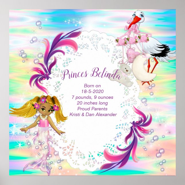 Magical Rainbow Bubbles & Baby Mermaids Poster (Front)