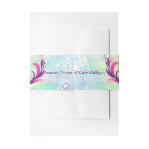Magical Rainbow Bubbles, Unicorns Baby Shower Invitation Belly Band