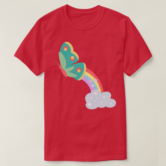 Magical Rainbow Butterfly  T-Shirt (Design Front)