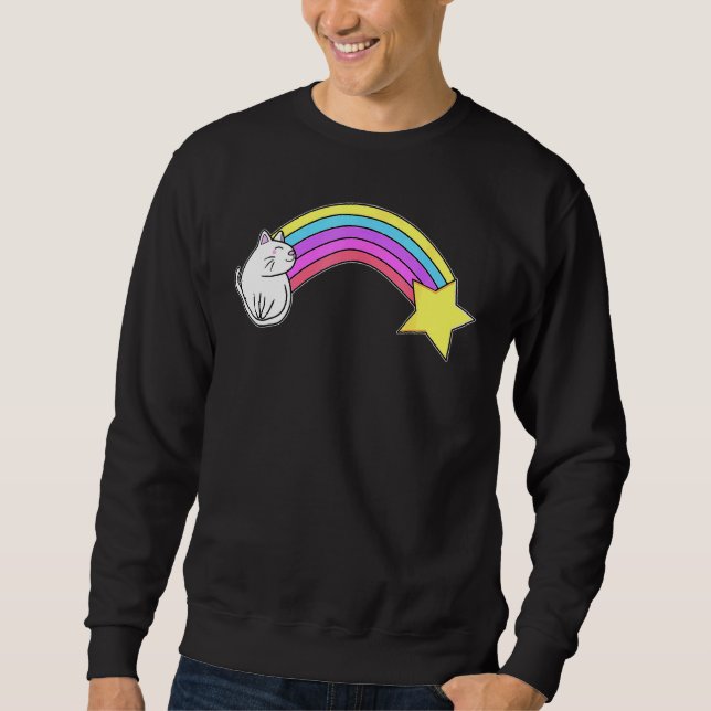 Magical Rainbow Caticorn Cat Sweatshirt (Front)