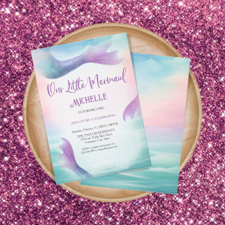 Magical Rainbow Our Little Mermaid Under the Sea Invitation