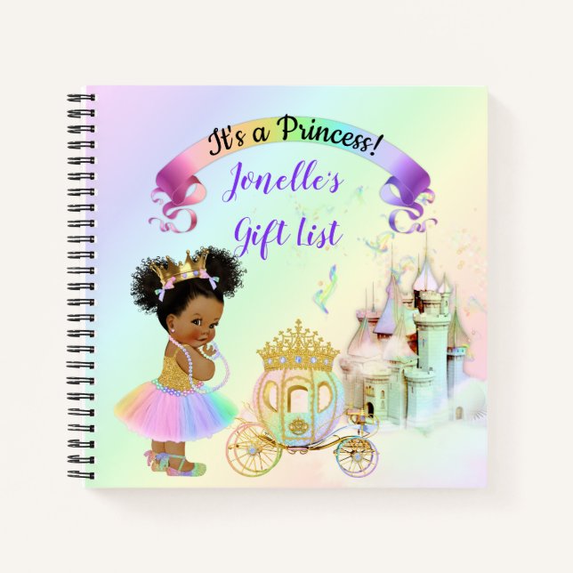 Magical Rainbow Princess Castle Carriage Notebook (Front)