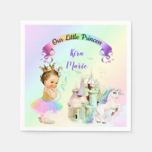Magical Rainbow Princess Castle Unicorn Napkin