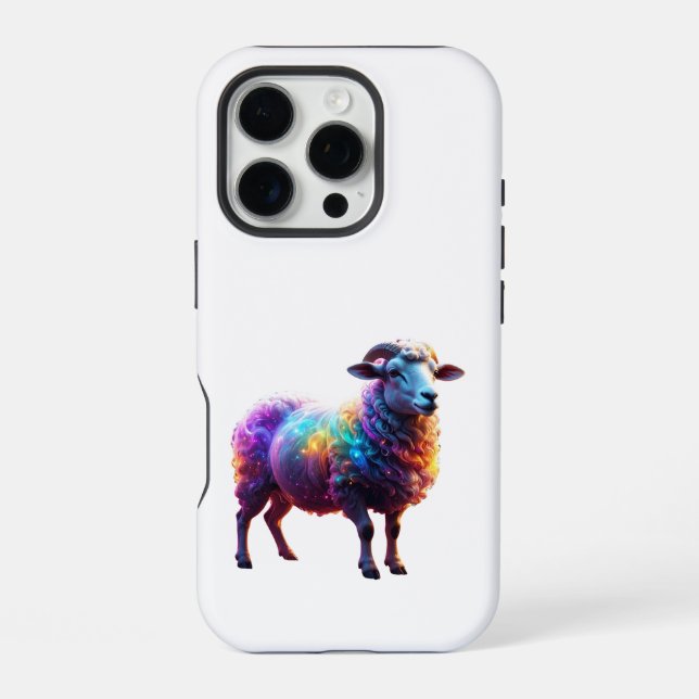 "Magical Rainbow Sheep Art  iPhone Case (Back)