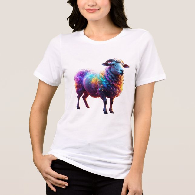 "Magical Rainbow Sheep Art  Tri-Blend Shirt (Front)