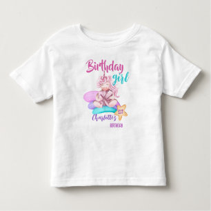 Magical rainbow unicorn birthday custom shirt