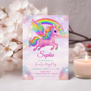Magical Rainbow Unicorn Birthday Invitation