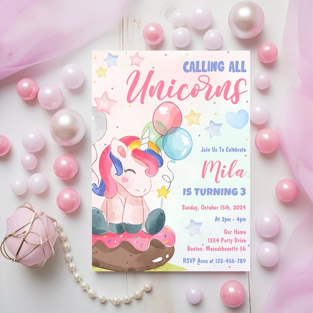 Magical Rainbow Unicorn Birthday Party  Invitation (Creator Uploaded)