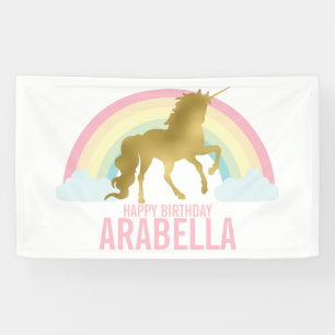 Magical Rainbow Unicorn Girl's Birthday Banner
