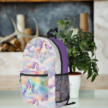 Magical Rainbow Unicorn | Monogram Printed Backpack<br><div class="desc">Trendy monogram design. Personalise with your name, monogram, initial or text. Perfect for wherever you go – whether you’re on the commute, at the gym or exploring the outdoors. Design personalised backpacks for school, work, or adventures in the wild. Get one for yourself! Get prepared for a festival, hike, or...</div>