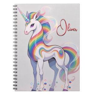 Magical Rainbow Unicorn name Personalised Notebook