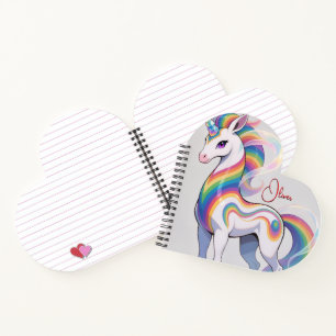 Magical Rainbow Unicorn name Personalised Notebook