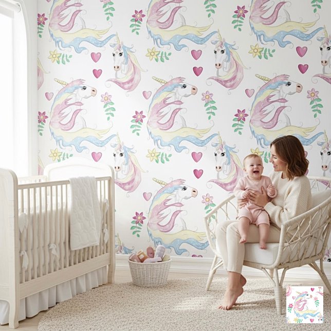 Magical Rainbow Unicorn Nursery Wallpaper (Creator Uploaded)