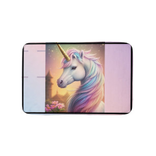 Magical Rainbow Unicorn Personalised Bath Mat