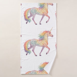 Magical Rainbow Unicorn Personalised Bath Towel