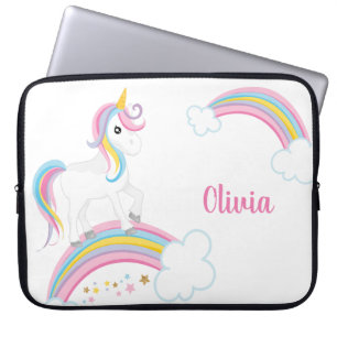 Magical Rainbow Unicorn Personalised Laptop Sleeve