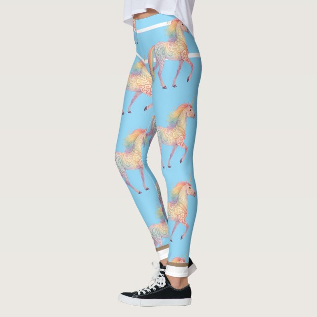 Magical Rainbow Unicorn  Personalised  Leggings (Left)
