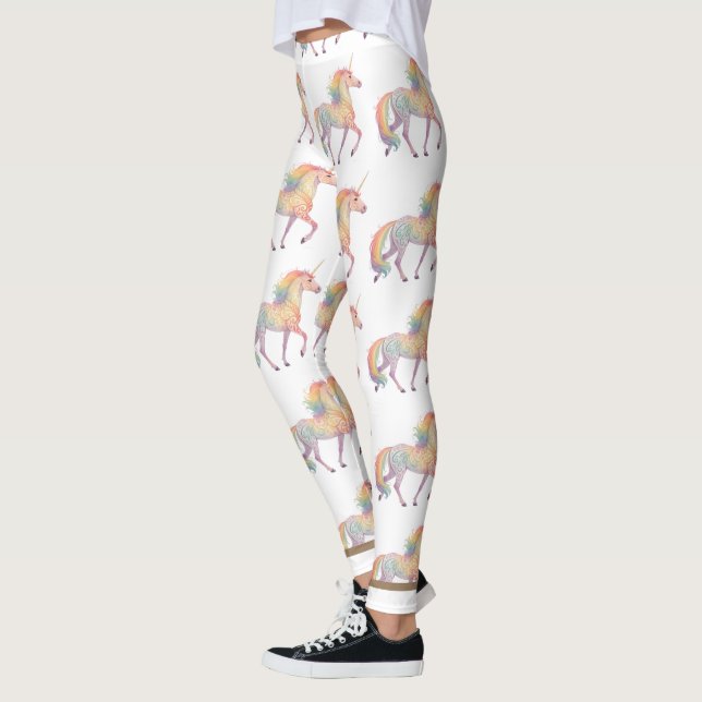 Magical Rainbow Unicorn  Personalised  Leggings (Left)
