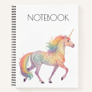 Magical Rainbow Unicorn Personalised Notebook