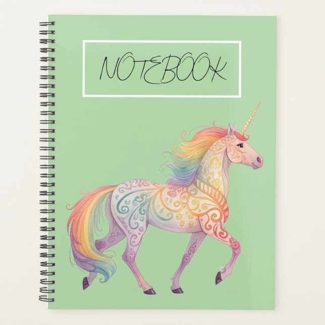 Magical Rainbow Unicorn  Personalised  Planner (Front)