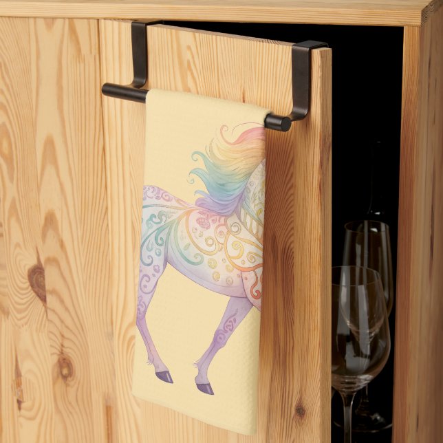 Magical Rainbow Unicorn  Personalised  Tea Towel (Thirds Fold)