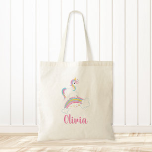 Magical Rainbow Unicorn Personalised Tote Bag