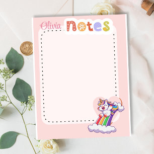Magical Rainbow Unicorn Personalized cute Notepad