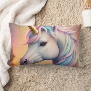 Magical Rainbow Unicorn Personalized Lumbar Cushion