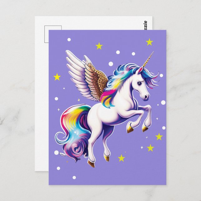 Magical Rainbow Unicorn  Postcard (Front/Back)