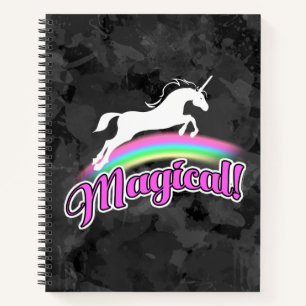 Magical Rainbow Unicorn Retro 80s Notebook